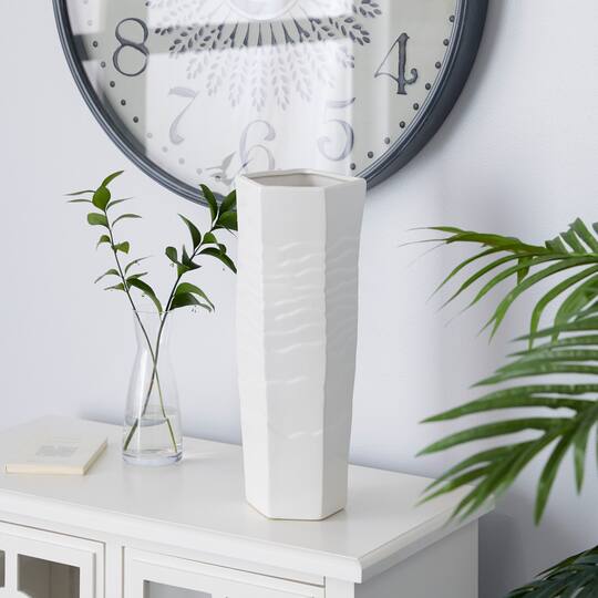 White Ceramic Contemporary Vase